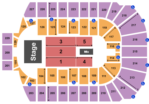 Blue Cross Arena Seating Chart: Endstage 3
