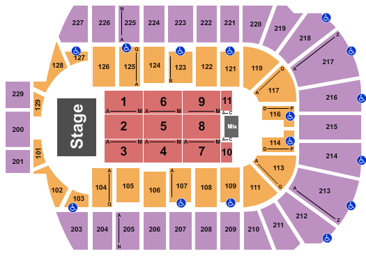 Blue Cross Arena Seating Chart: Endstage 5