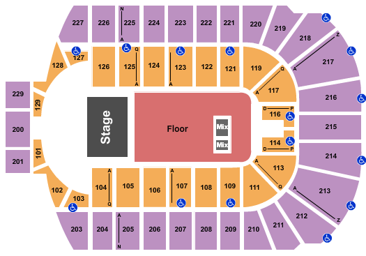 Blue Cross Arena Seating Chart: Endstage GA Flr 2