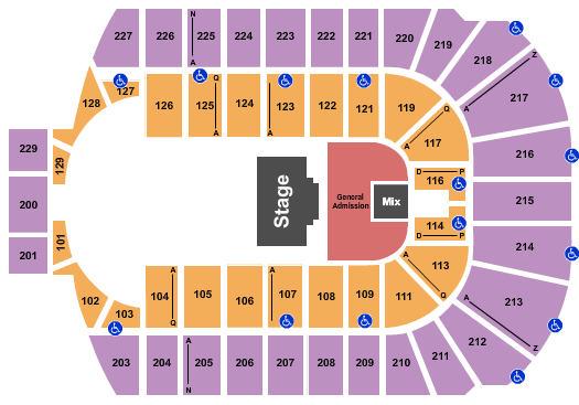 Blue Cross Arena Seating Chart: Half House GA