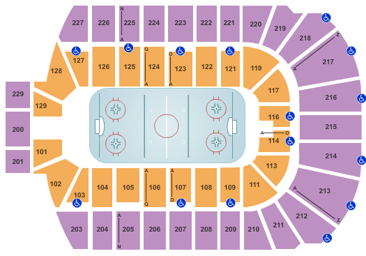 Blue Cross Arena Seating Chart: Hockey