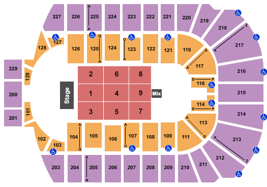 Blue Cross Arena Seating Chart