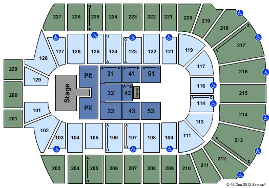 Blue Cross Arena Seating Chart