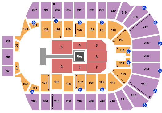 Blue Cross Arena Seating Chart: WWE 3