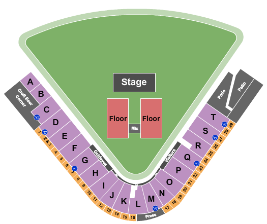 Blue Cross Park Seating Chart: Concert 2