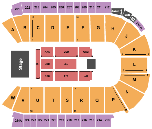 Blue Federal Credit Union Arena Seating Chart: Endstage Reserved 2