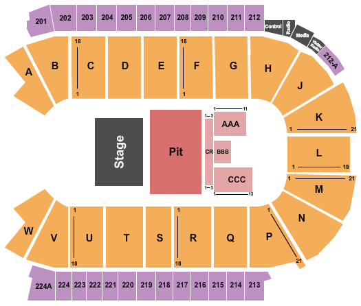 Blue Federal Credit Union Arena Seating Chart: Half House GA Pit