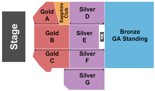 Blue Note Summer Sessions at Meritage Resort Seating Chart: Endstage Gold/Silver/Bronze w/ Saphire Club