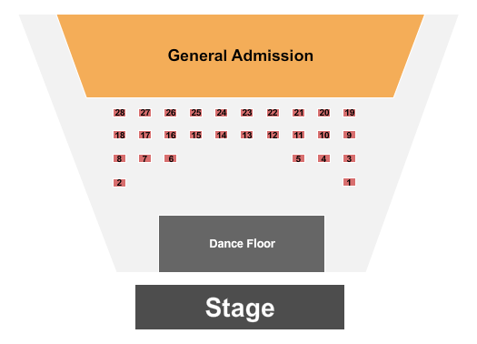 BlueWater Resort Amphitheatre Seating Chart: Endstage GA/VIP/Tables