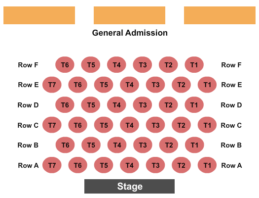 BlueWater Resort & Casino Showroom Seating Chart: GA&Table