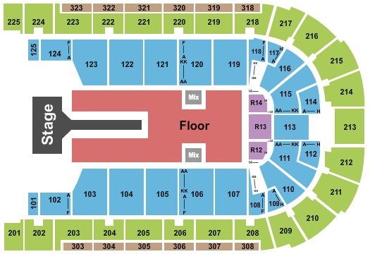 Boardwalk Hall Arena - Boardwalk Hall Seating Chart: Endstage Floor w/ Long Catwalk