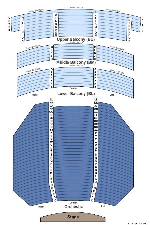 Seating Chart For Bob Hope Theater
