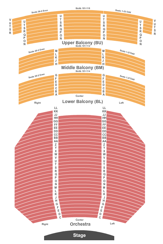Bob Hope Theatre Seating Chart