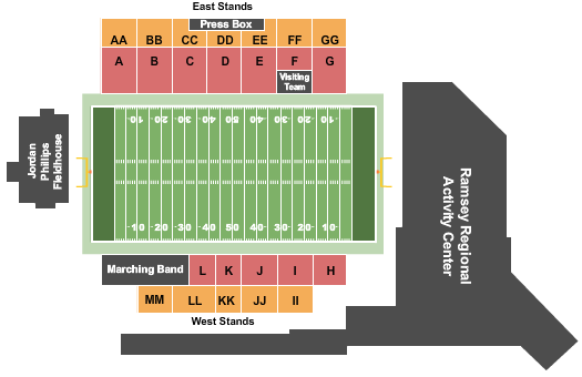 Bob Waters Field at E.J. Whitmire Stadium Map
