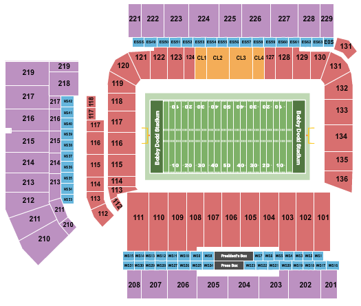 Bobby Dodd Stadium Seating Chart: Football