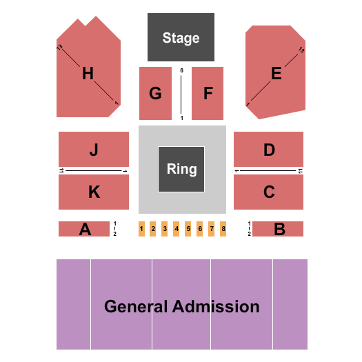 Boeing Center at Tech Port Seating Chart: Boxing with Riser 2