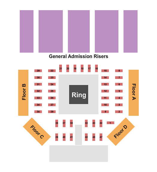 Boeing Center at Tech Port Seating Chart: Boxing - Tables & Risers