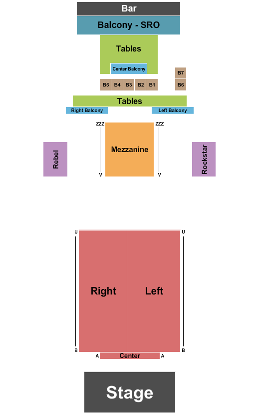 Bogarts Seating Chart: Reserved 3