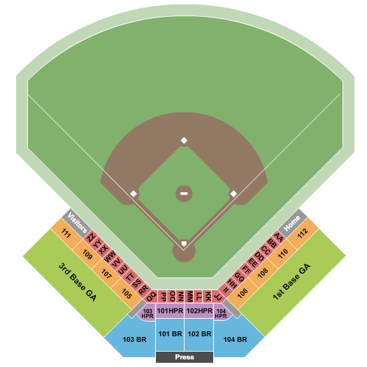 Bohl Diamond at Blair Field Seating Chart: Baseball 2