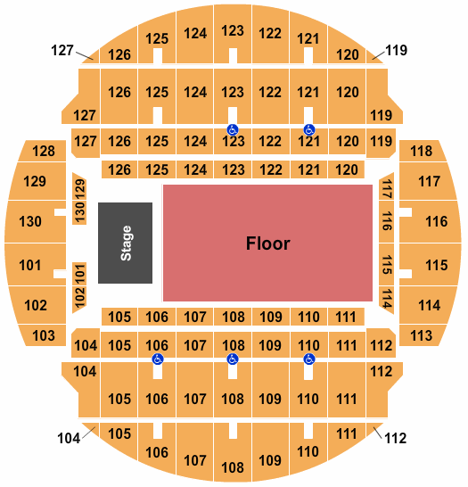 Bojangles Coliseum Seating Chart: Endstage GA Floor