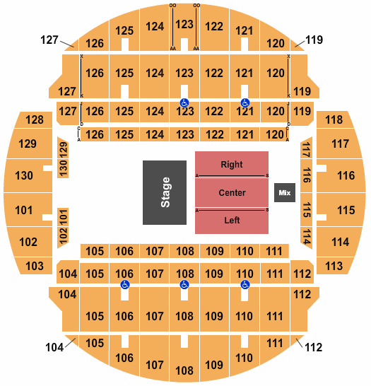 Bojangles Coliseum Seating Chart: Half House RSV