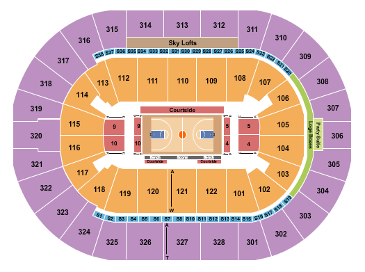 BOK Center Seating Chart: Basketball