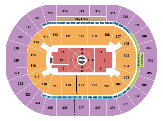 BOK Center Seating Chart: Center Stage 1