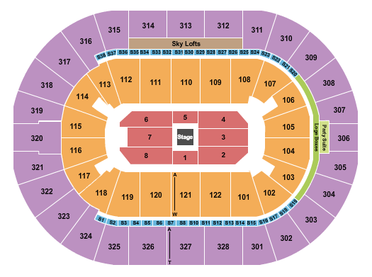 BOK Center Seating Chart: Center Stage 2