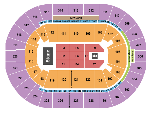 BOK Center Seating Chart: Endstage 5