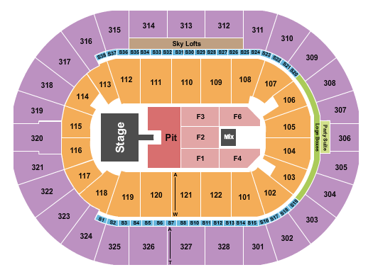 BOK Center Seating Chart: Endstage GA Pit w/ Catwalk