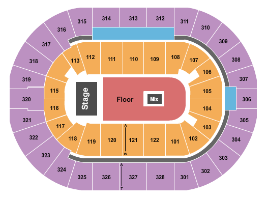BOK Center Seating Chart: Endstage GA Floor 2