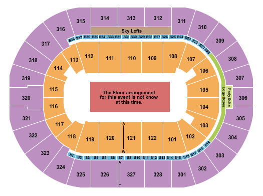 BOK Center Seating Chart: Generic Floor
