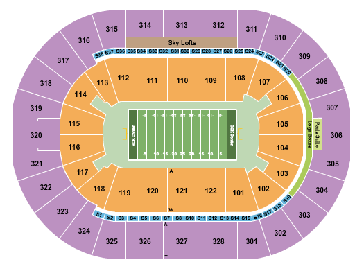 BOK Center Seating Chart: Indoor Football