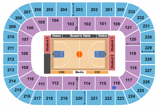 Bon Secours Wellness Arena Seating Chart: Basketball 2