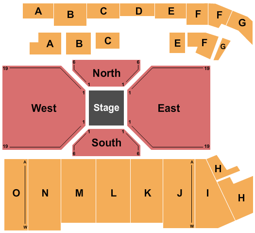 Bonnetts Energy Arena at Bonnetts Energy Centre Seating Chart: Center Stage