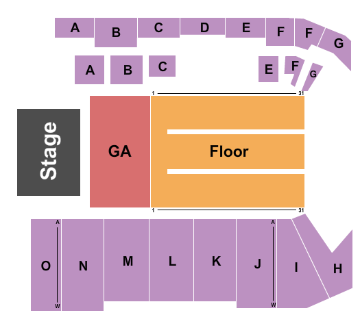 Bonnetts Energy Arena at Bonnetts Energy Centre Seating Chart: Endstage GA Floor 2