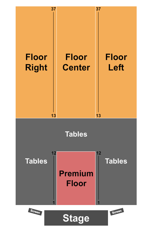 Graham Field House At Bonnyville & District Centennial Centre Seating Chart: Endstage - Premium Floor & Tables