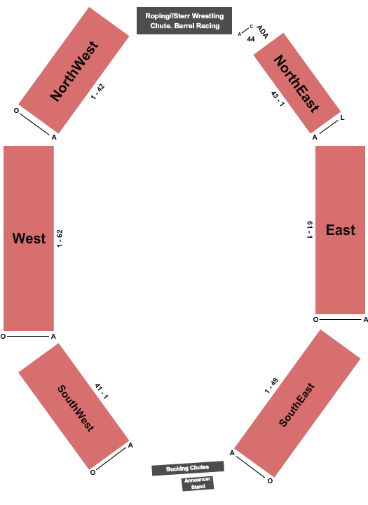 Booster Club Arena Seating Chart: Rodeo