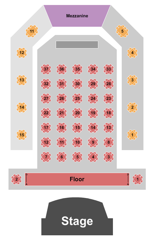Boot Barn Hall At Bourbon Brothers - GA Seating Chart: Endstage RSV Flr With Tables