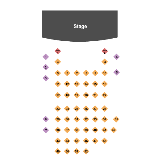 Boot Barn Hall At Bourbon Brothers - CO Seating Chart: Endstage Tables