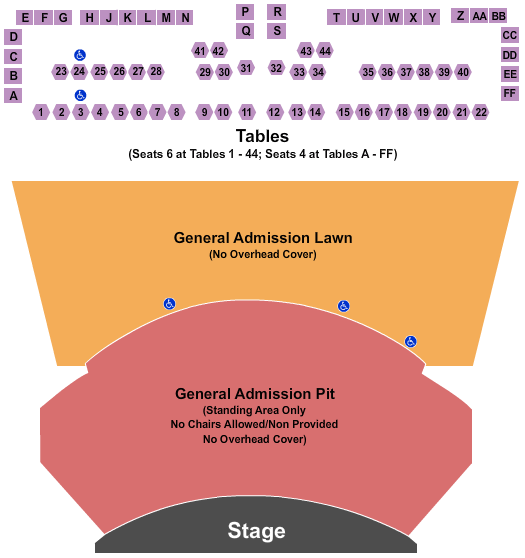 Koka Booth Amphitheatre At Regency Park Seating Chart: Endstage Pit