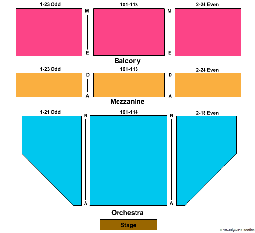 Boston University Theatre Mainstage Seating Chart