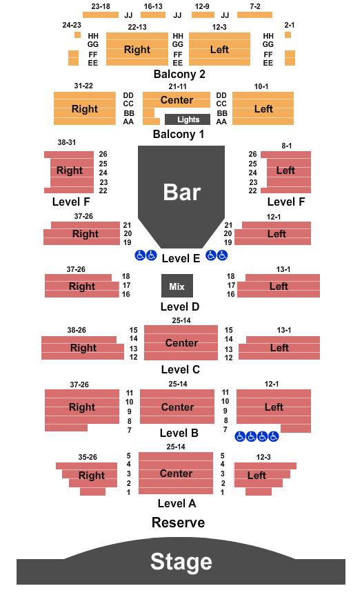 Boulder Theater Seating Chart: Endstage Reserve