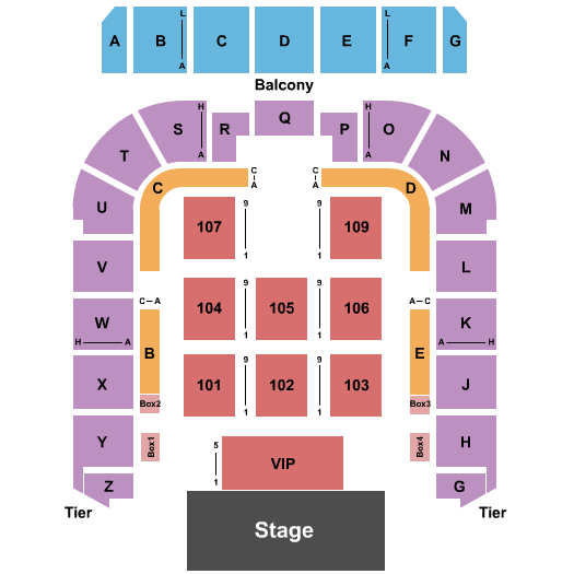 Boutwell Auditorium Seating Chart: Endstage VIP