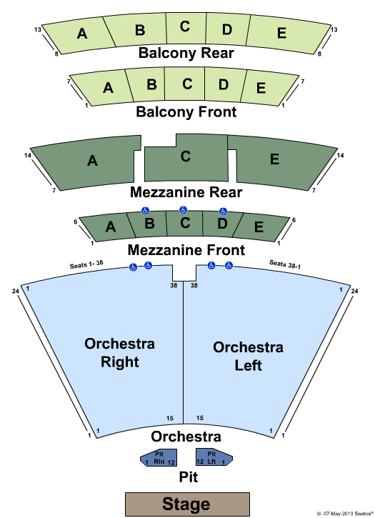 Braden Auditorium Seating Map