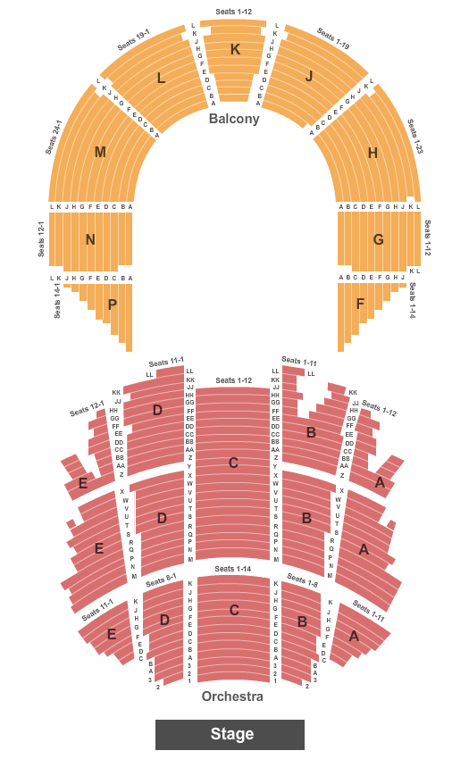 Tulsa Theater Seating Chart: End Stage