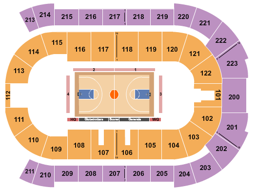 Brandt Centre Seating Chart: Basketball - Globetrotters