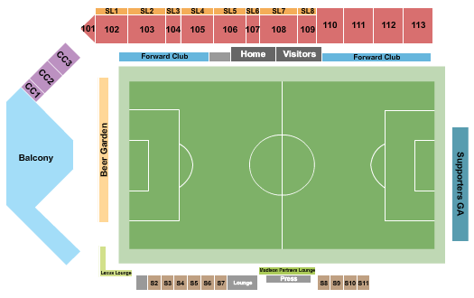 Breese Stevens Field Seating Chart: Soccer - Forward Madison