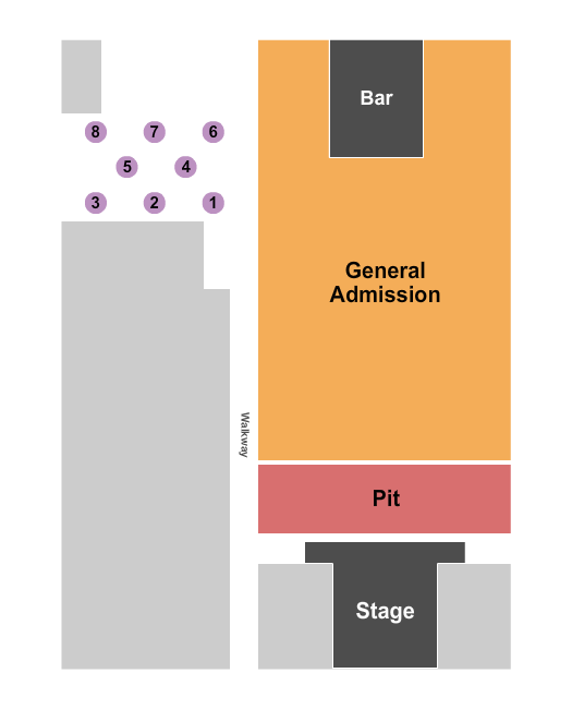 Brewster Street Ice House Seating Chart: GA/Pit/Oyster Tables