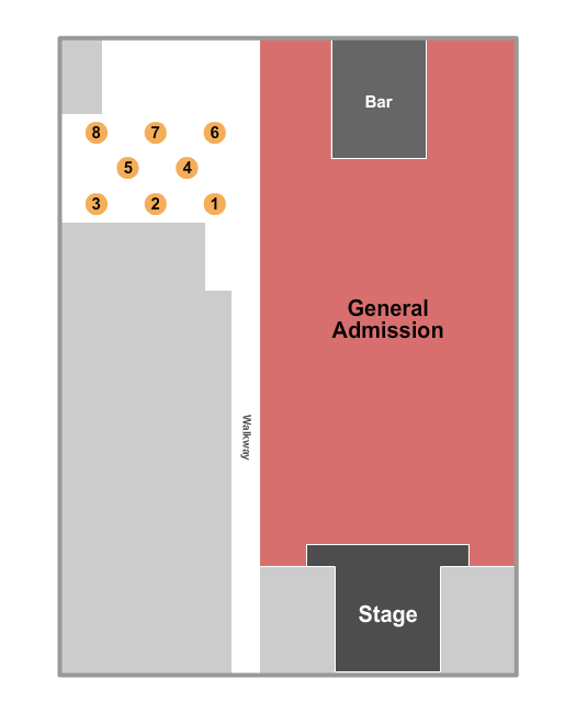 Brewster Street Ice House Seating Chart: General Admission w/Oyster Tables